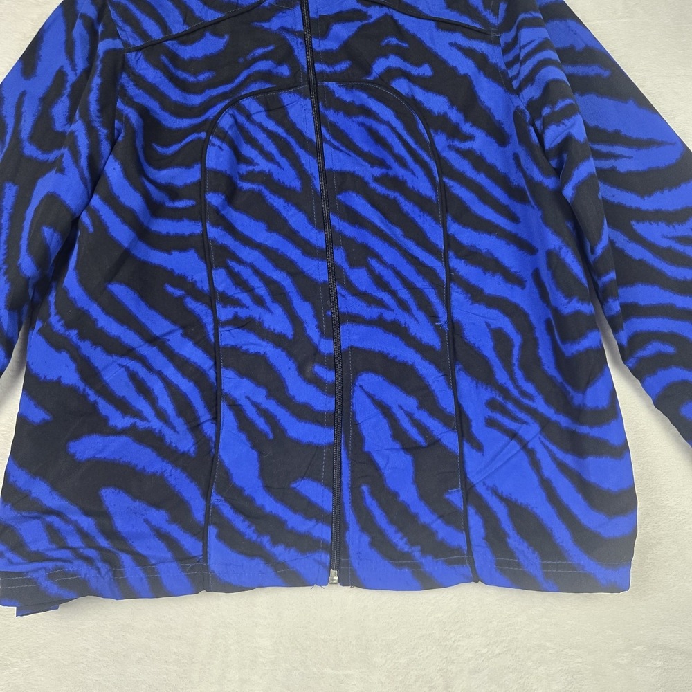 Activology Blue and Black‎ Zebra Print Jacket Size Small Zipper - Picture 2 of 10